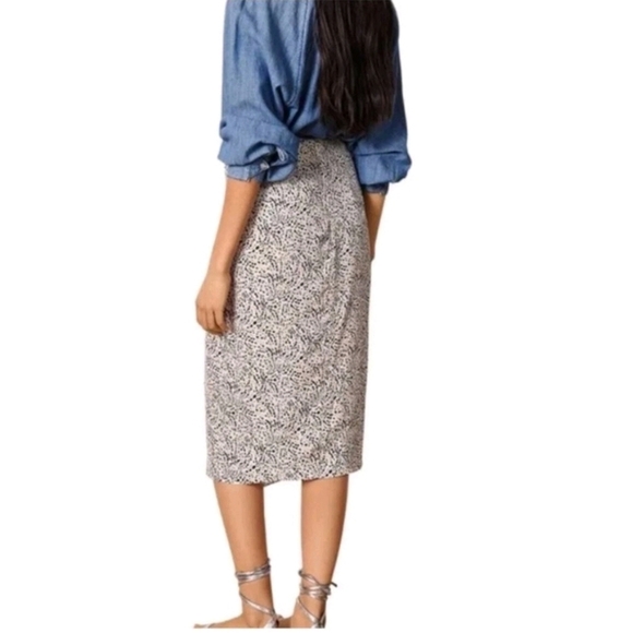 ba&sh abstract print slopa printed faux wrap midi skirt - Picture 4 of 11